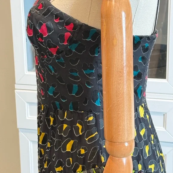 Alice + Olivia Pink and Red Embellished Tiered Maxi Dress - Picture 8 of 12